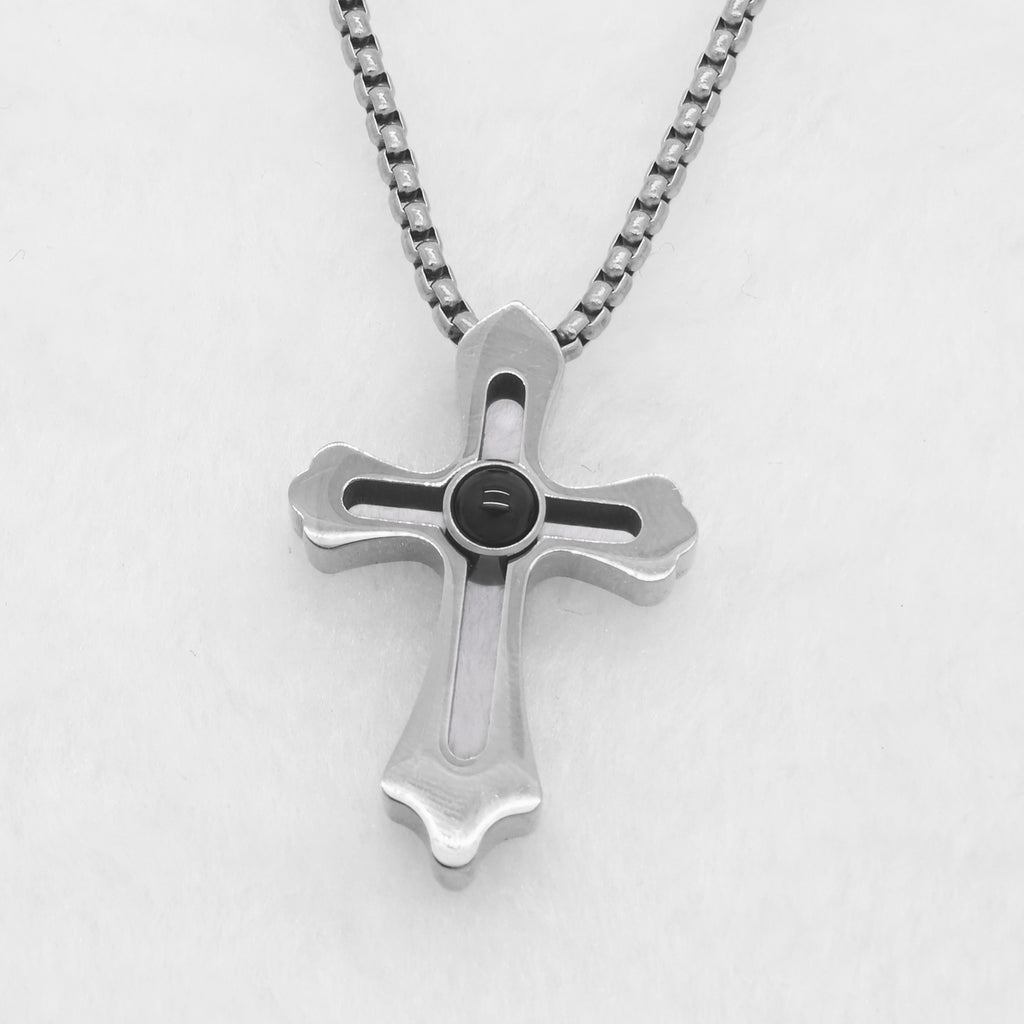 custom-photo-projection-cross-necklace-silver