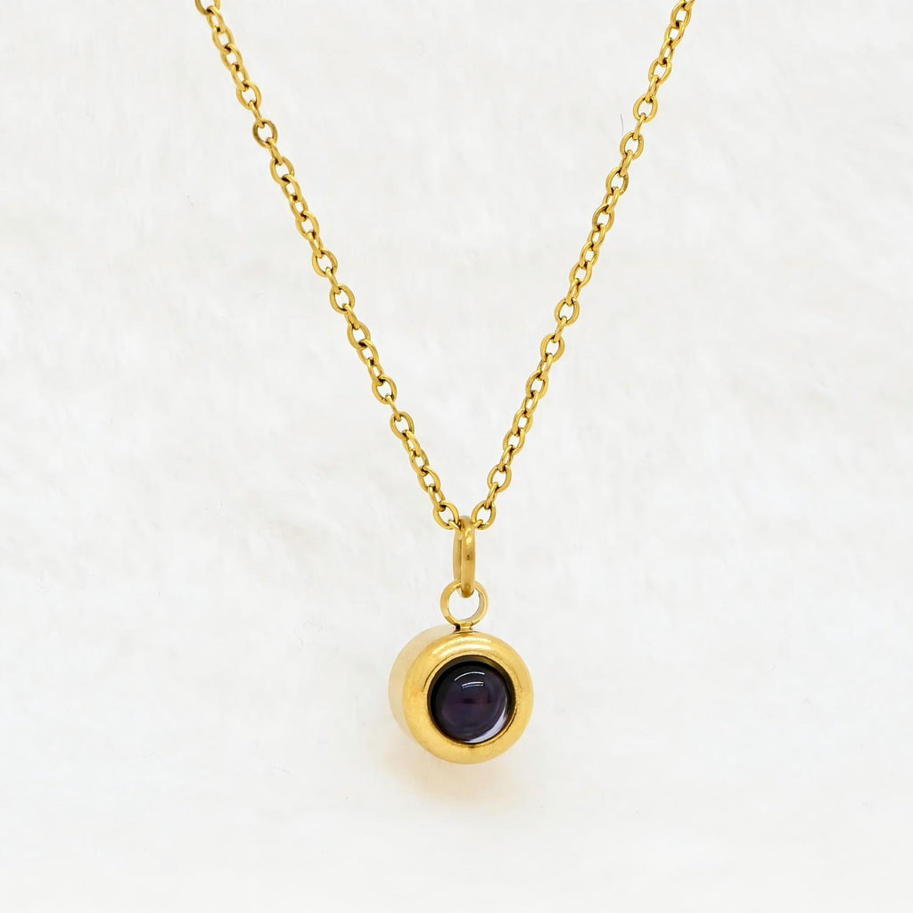 Minimalist Round Custom Photo Projection Necklace – Personalized Memorial Gift