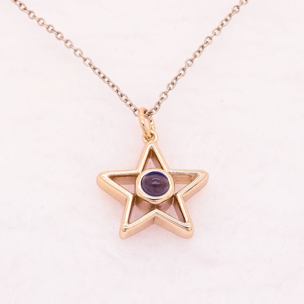 Custom Hollow Star Photo Projection Necklace – Personalized Celestial Memorial Gift