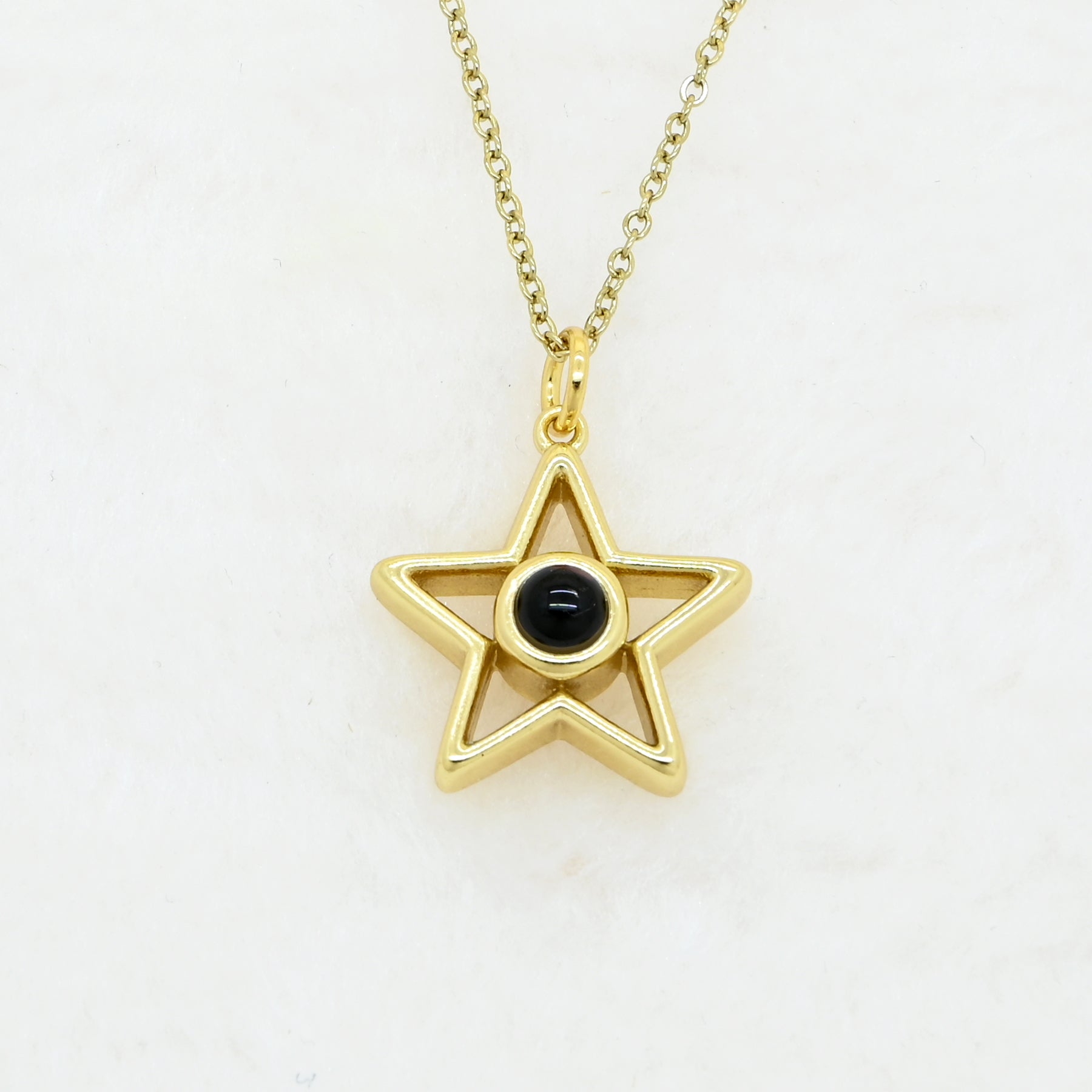 Custom Hollow Star Photo Projection Necklace – Personalized Celestial Memorial Gift