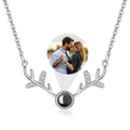 custom deer antler photo projection necklace