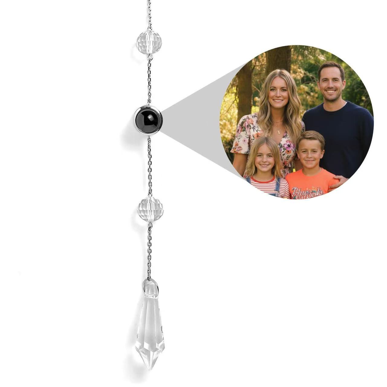 Personalized Photo Projection Ornament | Angel, Bird, Snowflake Christmas Tree Hanging Decor, Memorial Gift