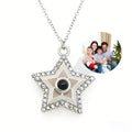 Custom Diamond Star Photo Projection Necklace – Dreamy Personalized Memorial Gift