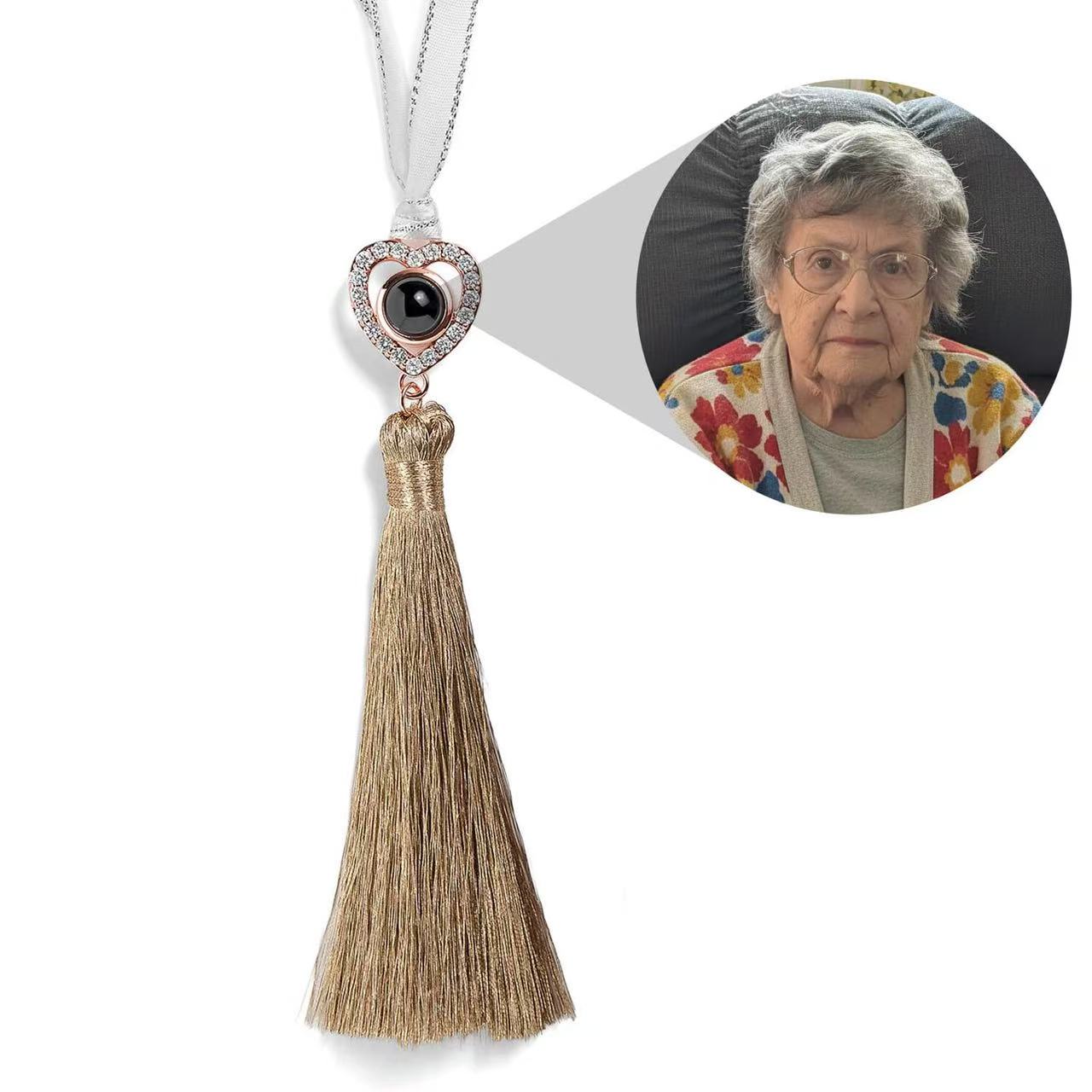 Personalized Photo Projection Ornament | Angel, Bird, Snowflake Christmas Tree Hanging Decor, Memorial Gift