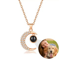 custom moon star photo projection necklace with hidden picture gift for her