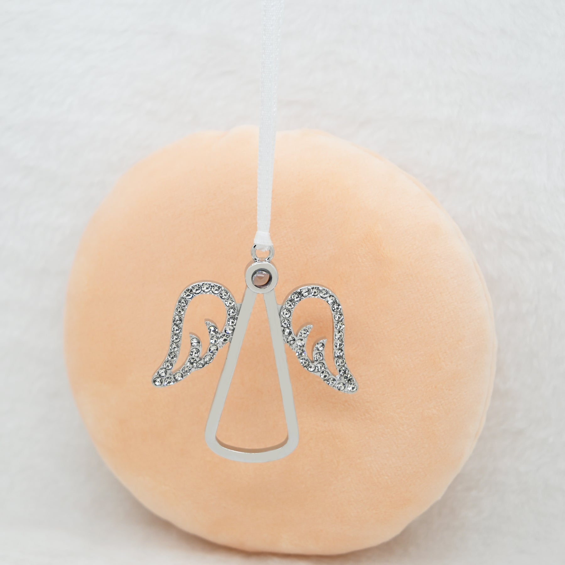 Custom Photo Projection Angel Wings Ornament – Memorial Keepsake for Loved Ones, Christmas & Sympathy Gift