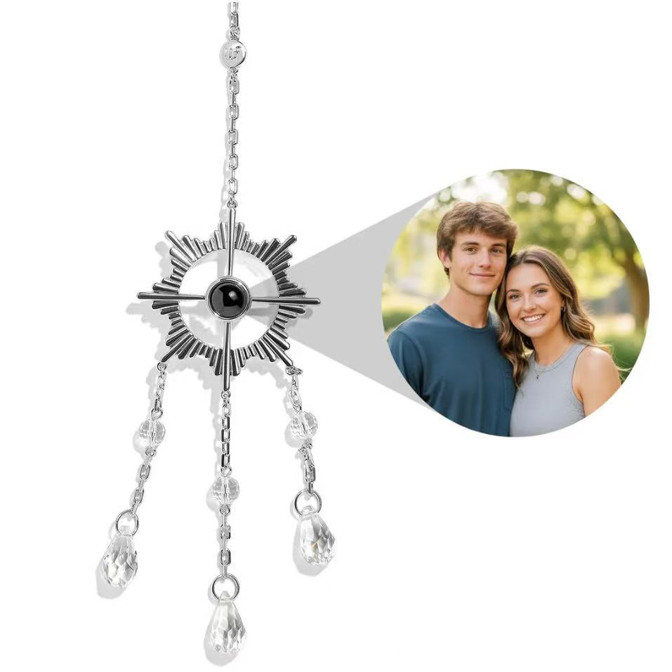 Personalized Photo Projection Ornament | Angel, Bird, Snowflake Christmas Tree Hanging Decor, Memorial Gift