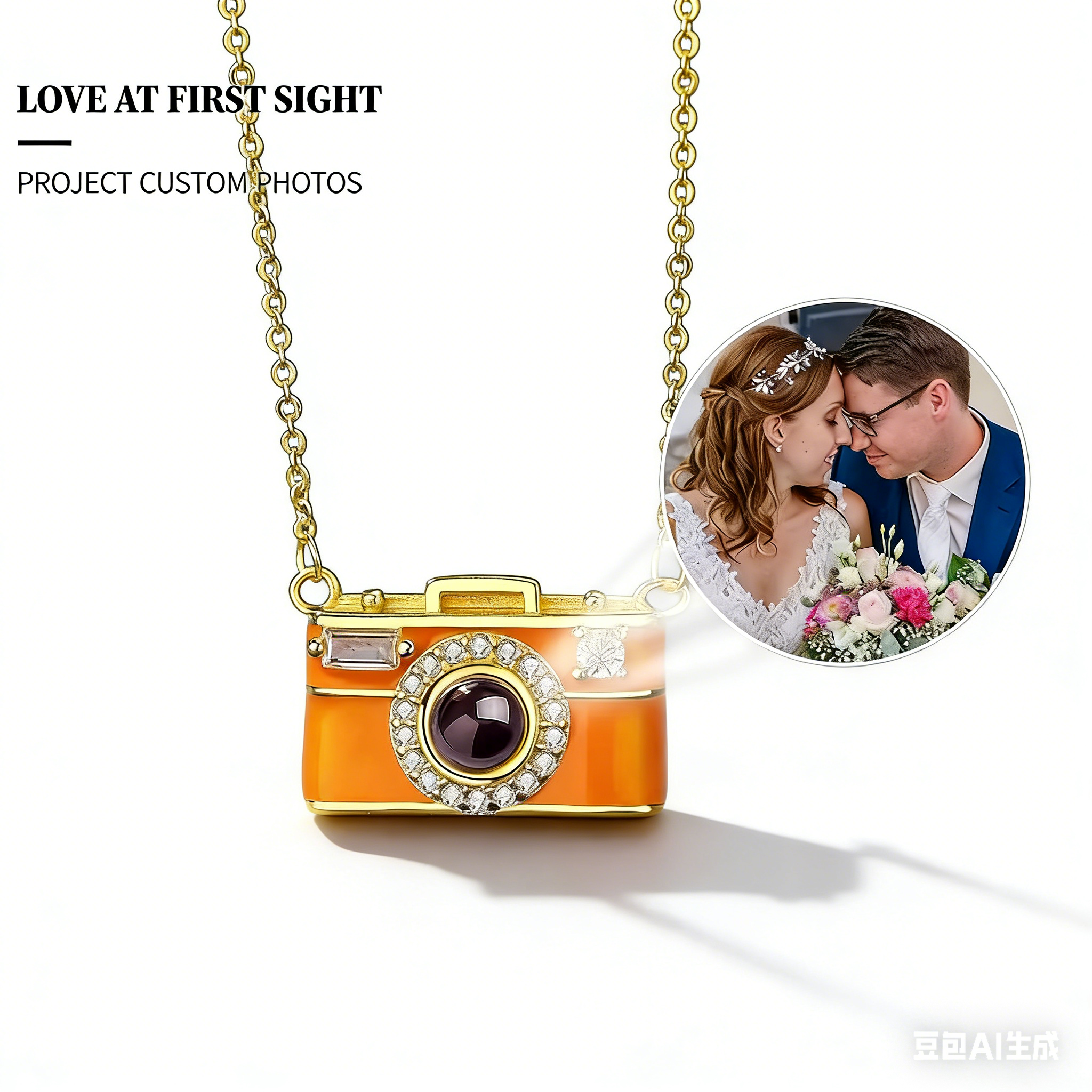 Custom Vintage Camera Photo Projection Necklace – Personalized Gift for Photography Lovers