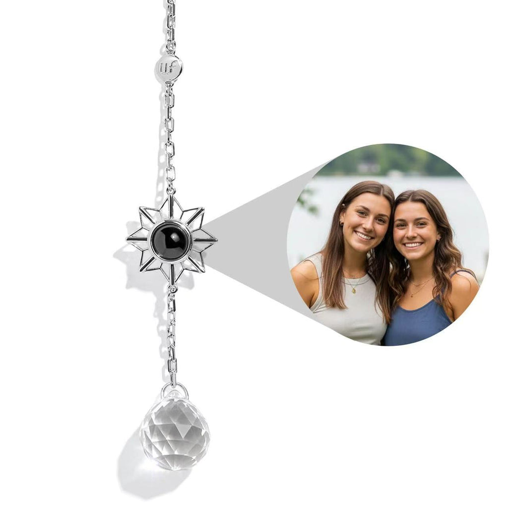 Personalized Photo Projection Ornament | Angel, Bird, Snowflake Christmas Tree Hanging Decor, Memorial Gift