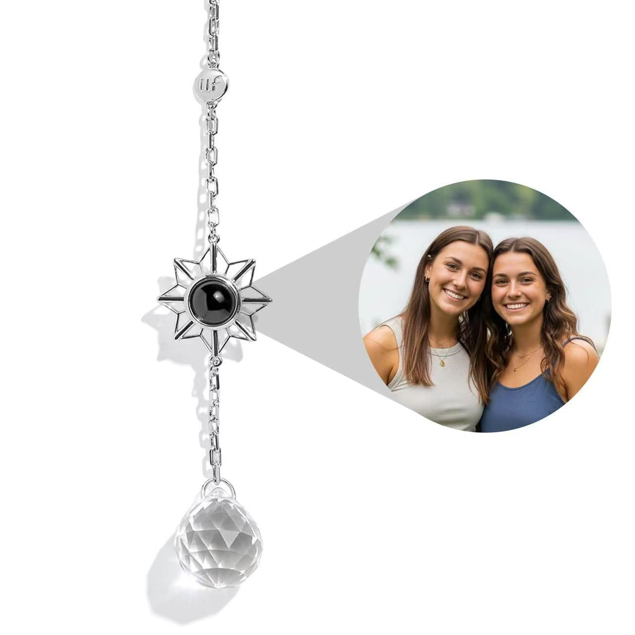 Personalized Photo Projection Ornament | Angel, Bird, Snowflake Christmas Tree Hanging Decor, Memorial Gift