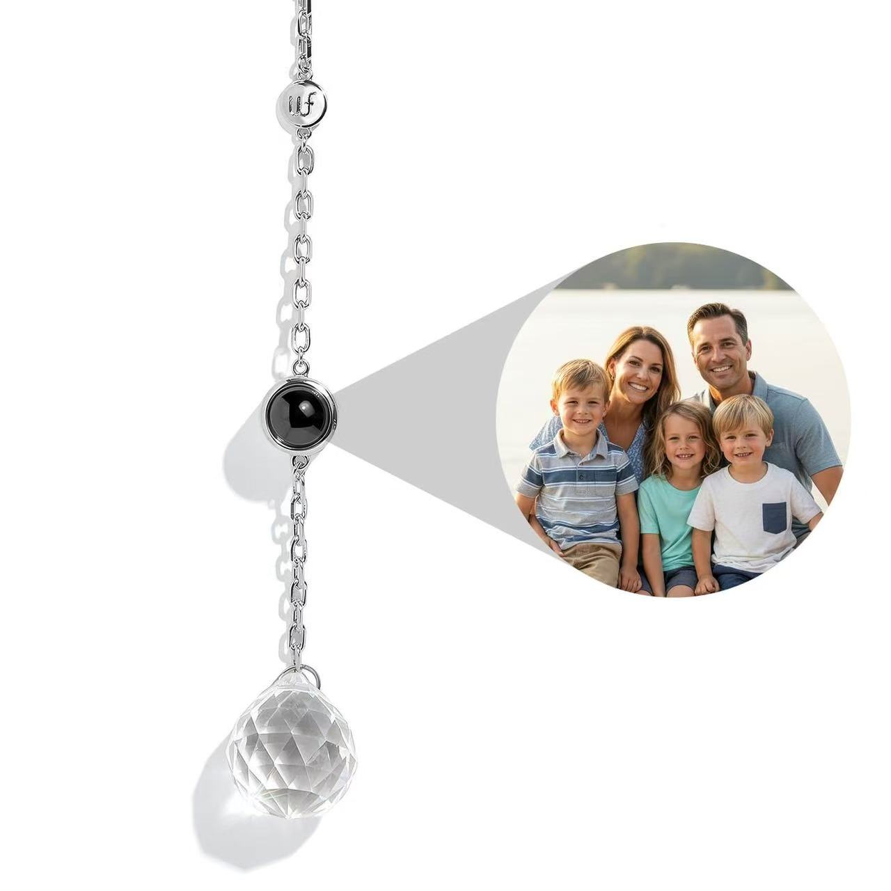 Personalized Photo Projection Ornament | Angel, Bird, Snowflake Christmas Tree Hanging Decor, Memorial Gift