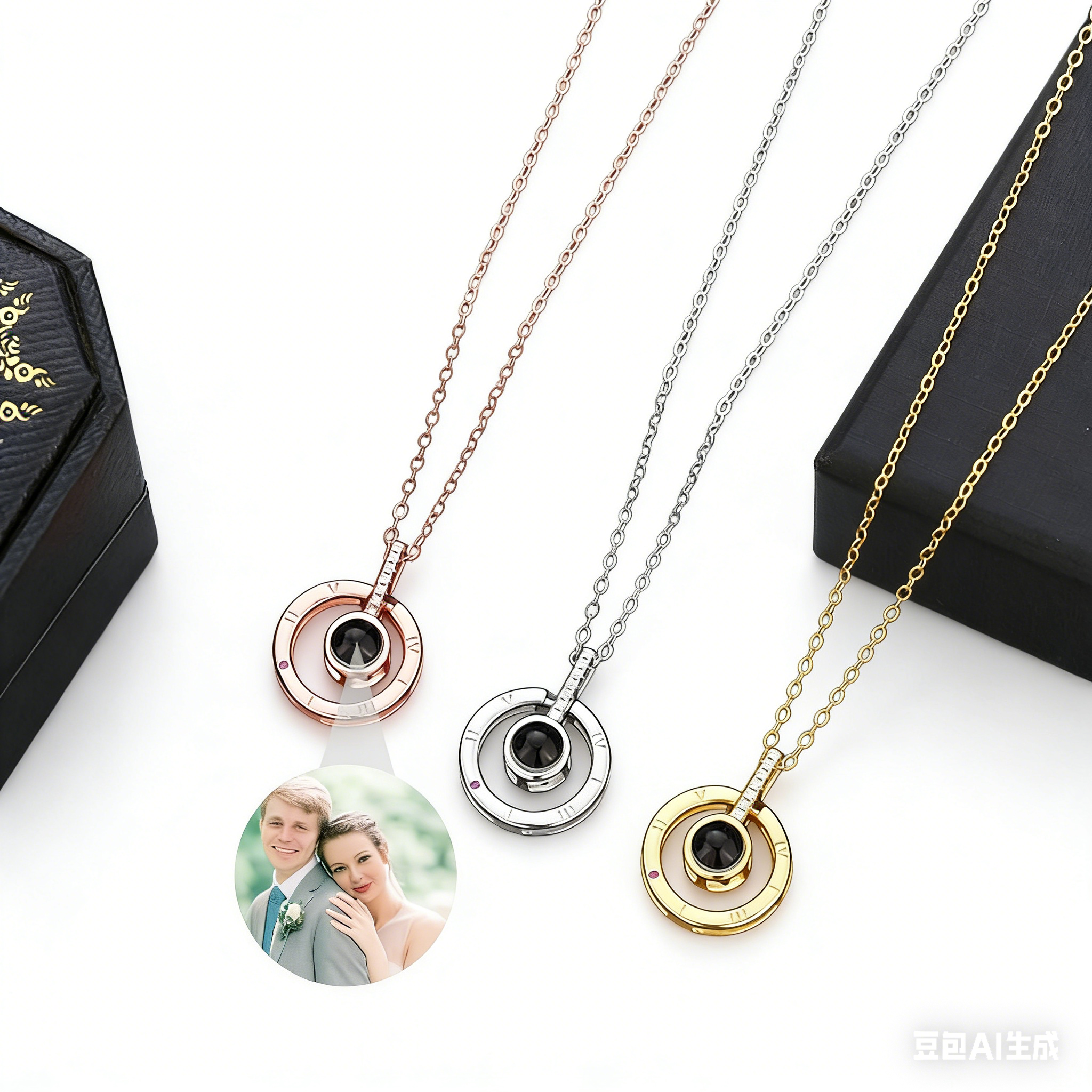 Luxury Circular Photo Projection Necklace – Personalized Memorial Gif