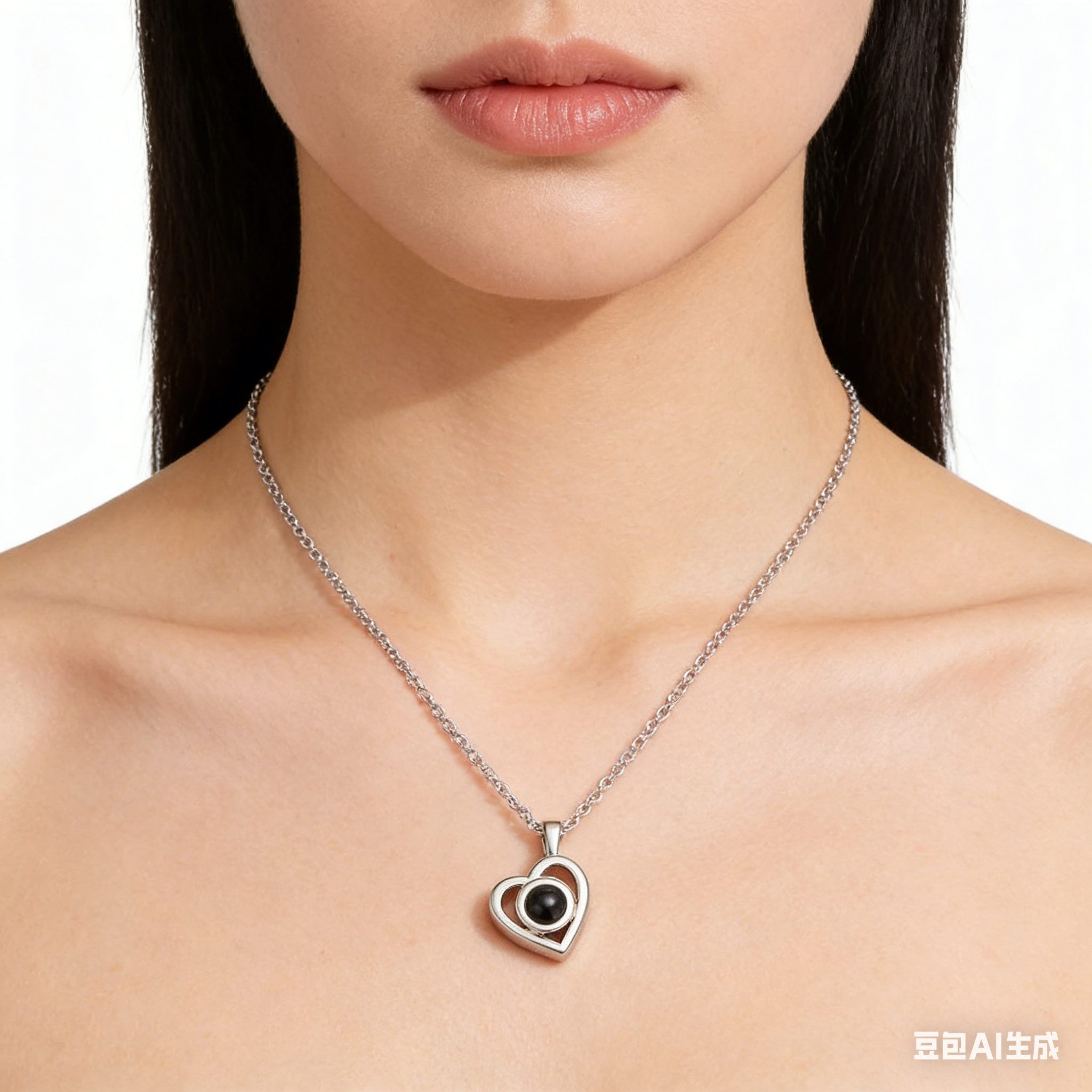 silver-photo-projection-heart-necklace-worn-on-woman