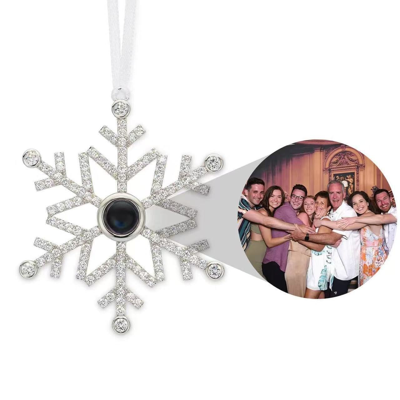 Personalized Photo Projection Ornament | Angel, Bird, Snowflake Christmas Tree Hanging Decor, Memorial Gift