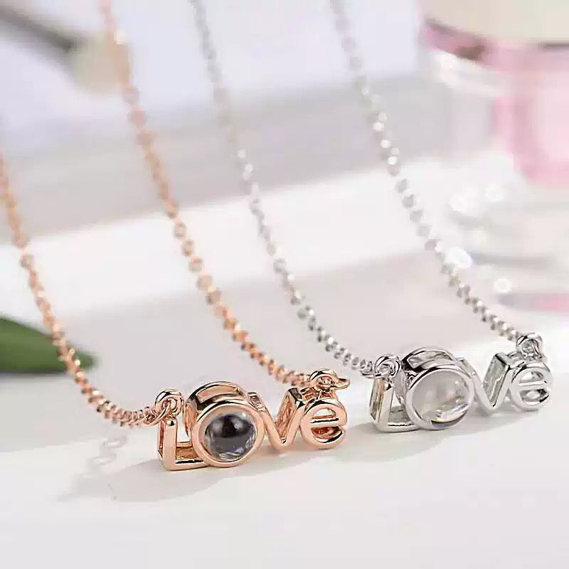 projection necklace with picture inside