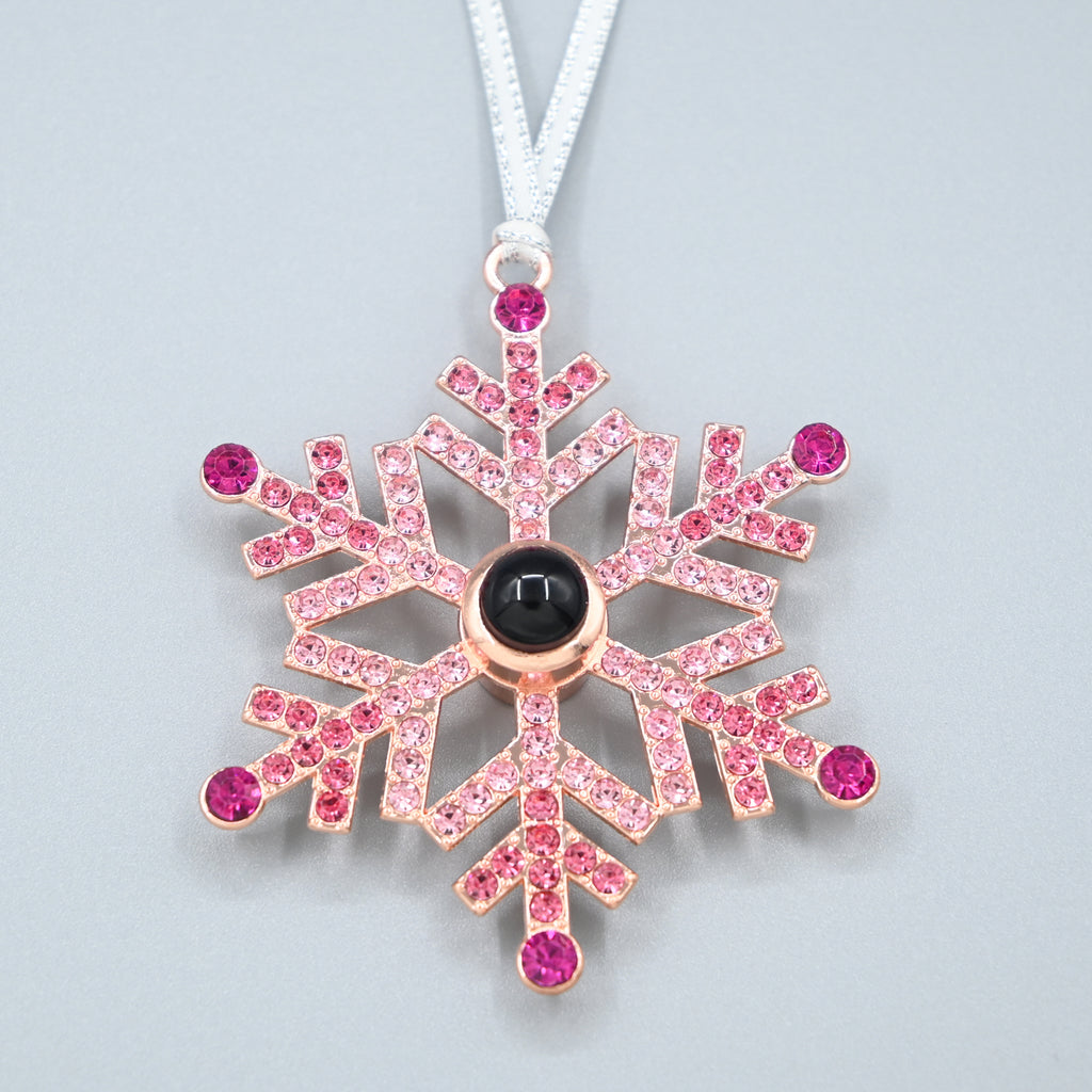 Snowflake Photo Projection Ornament, Custom Photo Personalized Christmas Decor