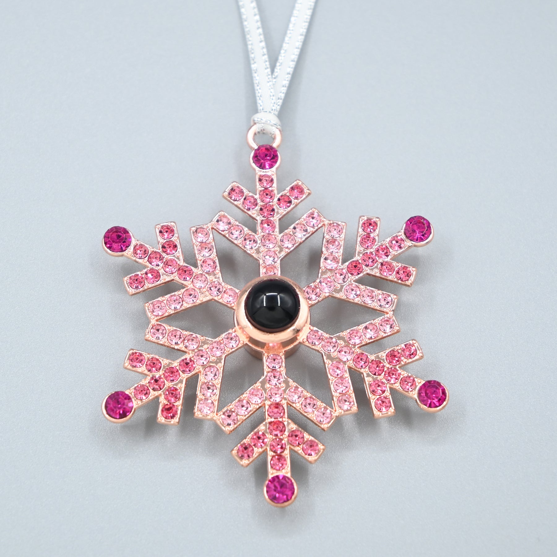 Snowflake Photo Projection Ornament, Custom Photo Personalized Christmas Decor