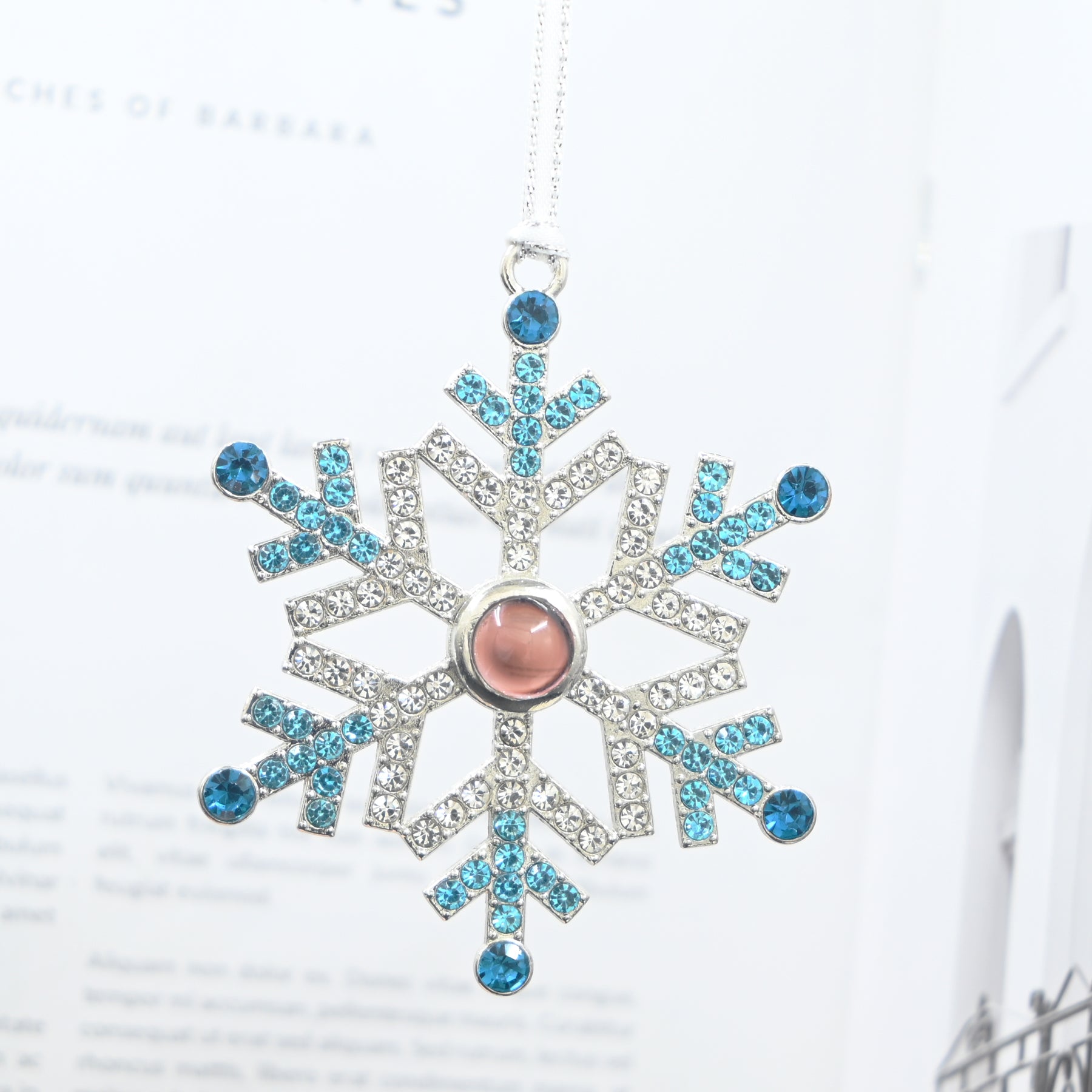 Snowflake Photo Projection Ornament, Custom Photo Personalized Christmas Decor