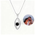 Custom Marquise Leaf Photo Projection Necklace – Personalized Hidden Picture Gift for Her