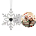 Snowflake Photo Projection Ornament, Custom Photo Personalized Christmas Decor