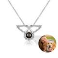 Custom Mini Angel Wings Photo Projection Necklace – 100 Languages I Love You  Gift
